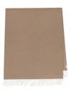 Max Mara Logo-embroidered Fringed Scarf In Brown