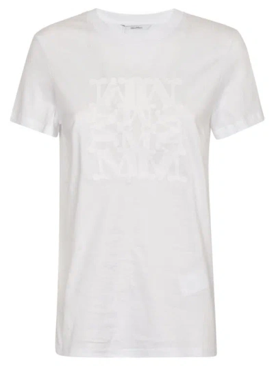 Max Mara Logo Embroidered Optical White T-shirt