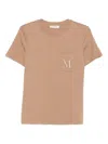 Max Mara Logo-embroidered Pocket T-shirt In Neutral