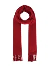 Max Mara Red Fringed Scarf In Red