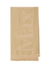 Max Mara Logo Embroidered Scarf In Marrone Chiaro