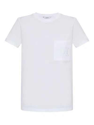 Max Mara Logo-embroidered T-shirt In White