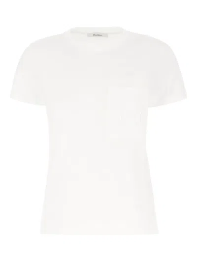 Max Mara Logo-embroidered T-shirt In White