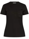 Max Mara Short-sleeved T-shirt With Embroidered Logo In Black