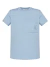 Max Mara Cotton T-shirt Logo Chest Pocket In Blue