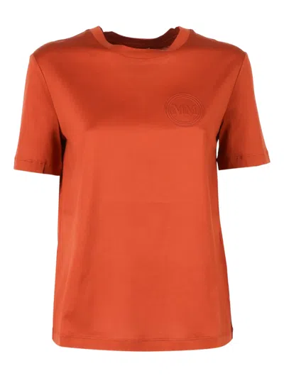 Max Mara Logo-embroidered T-shirt In Orange