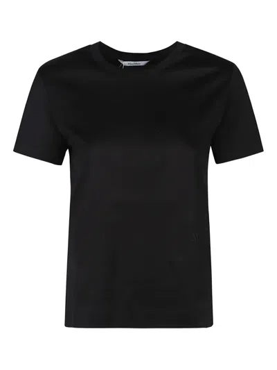 Max Mara Logo-embroidered Top In Black