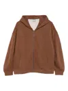Max Mara Logo-embroidered Zip-up Hoodie In Brown