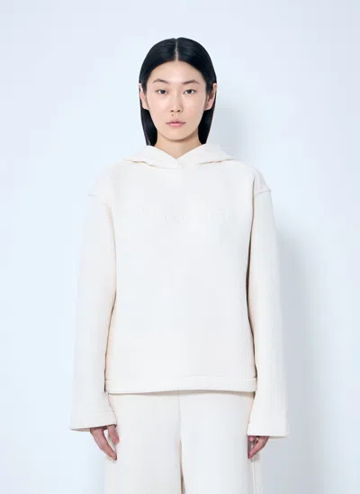 Max Mara Logo Embroidery Hooded Sweatshirt In White