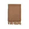Max Mara Logo Embroidery Wool Scarf In Brown