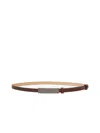 Max Mara Leather Belt With Logo Plate In Black