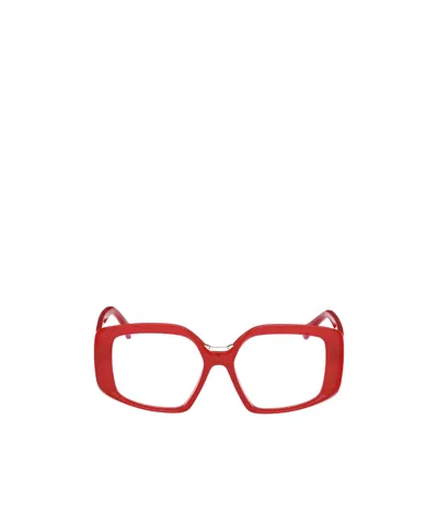 Max Mara Logo Flat Mirror In Red