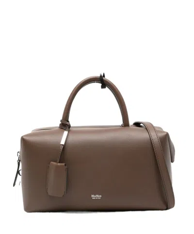 Max Mara Logo Handbag In Brown