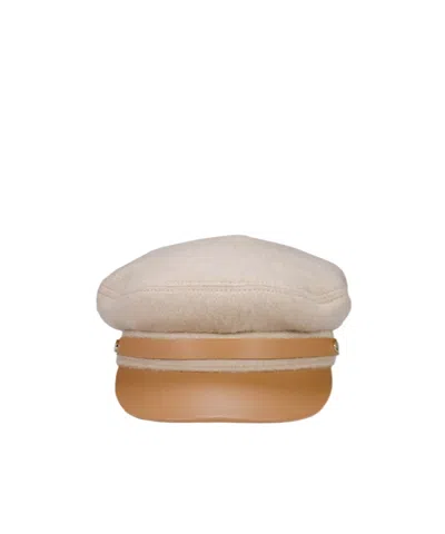 Max Mara Logo Hat In Nude