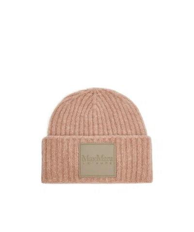 Max Mara Logo Hat In Nude