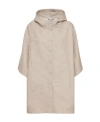 Max Mara Monogram Jacquard Satin Coat In Gray