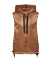 Max Mara Greengo Waterproof Hooded Padded Vest In Brown