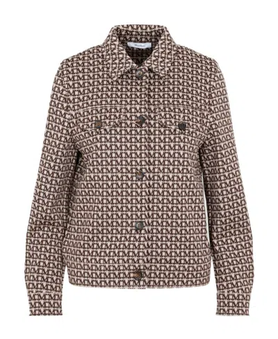 Max Mara Logo Jacquard Jacket In Multicolor