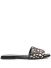 Max Mara Logo Monogram Sliders In Brown