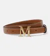 Max Mara Logo Leather Belt In Brown