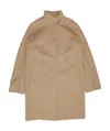 Max Mara Logo Long-sleeved Coat In Nude