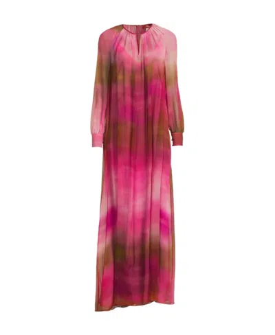 Max Mara Logo Long-sleeved Dress In Red
