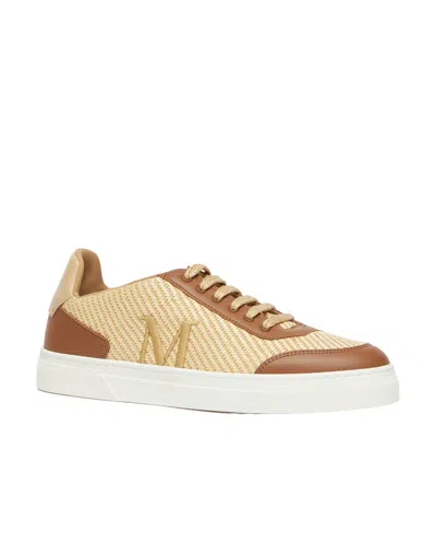 Max Mara Logo Low-top Casual Shoes In Nude