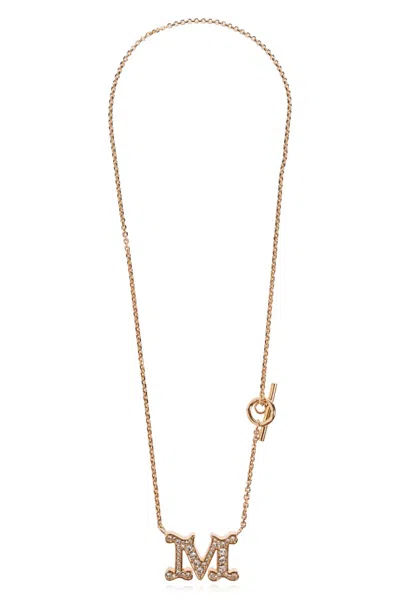 Max Mara Logo Necklace In Transparent