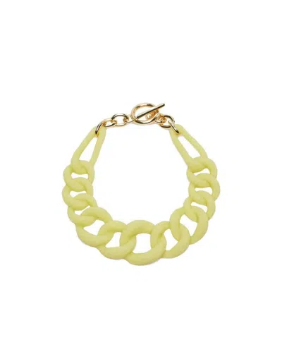 Max Mara Logo Necklace In Yellow