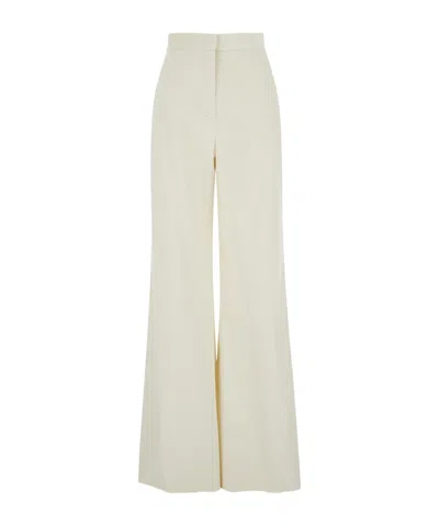Max Mara Sequoia Linen Wide Pants In Light Beige