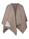 Max Mara Logo-patch Asymmetric Cape In Gray