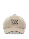 Max Mara Beige Logo Baseball Hat In Brown
