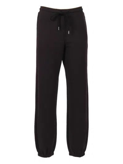Max Mara Logo Patch Jersey Trousers In Black