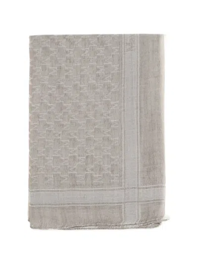 Max Mara Logo Pattern Scarf In Gray