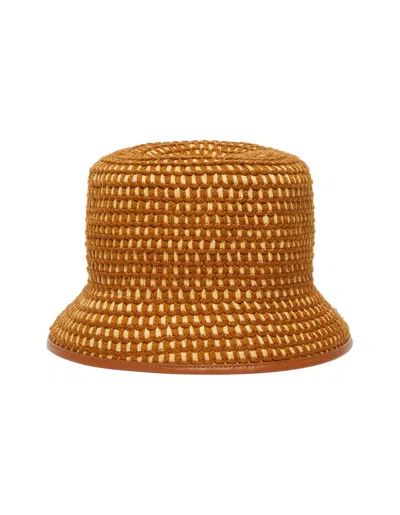 Max Mara Logo Plaque Bucket Hat In Brown