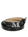 Max Mara Logo Plaque Buckled Belt In Nero