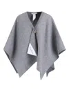 Max Mara Logo-plaque Cape In Gray