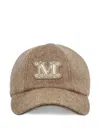 Max Mara Logo-plaque Cashmere Cap In Brown