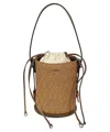 Max Mara Logo Plaque Drawstring Shoulder Bag  In Brown