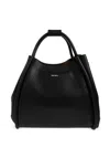Max Mara Logo-plaque Leather Tote Bag In Black