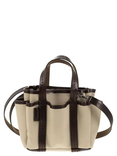 Max Mara Logo Plaque Top Handle Bag In Beige