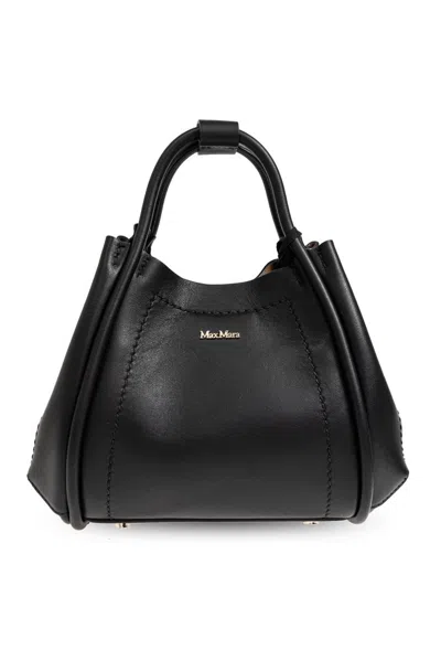 Max Mara Logo Plaque Top Handle Bag In Black