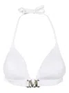 Max Mara Logo-plaque Triangle Bikini Top In White