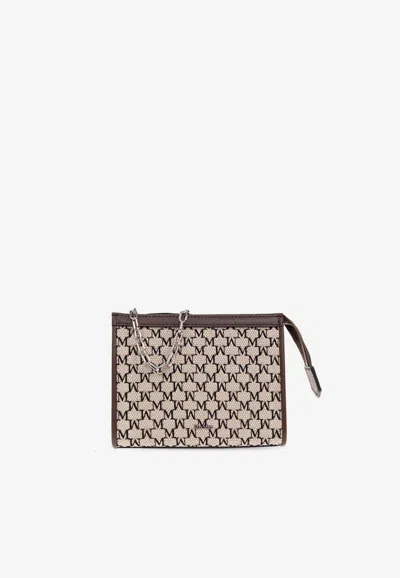 Max Mara Logo Plaque Zip-up Clutch Bag