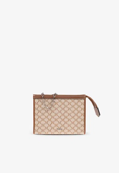 Max Mara Logo Plaque Zip-up Clutch Bag