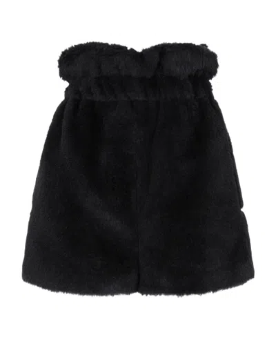 Max Mara Logo Plush Shorts In Black
