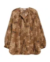 Max Mara Logo Print Blouse In Brown