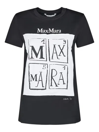 Max Mara Logo-print Cotton T-shirt In Black