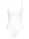 Max Mara Logo-print One-shoulder Swimsuit In White