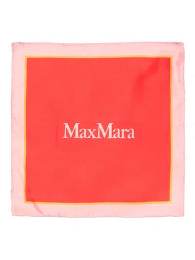 Max Mara Logo-print Scarf In Orange